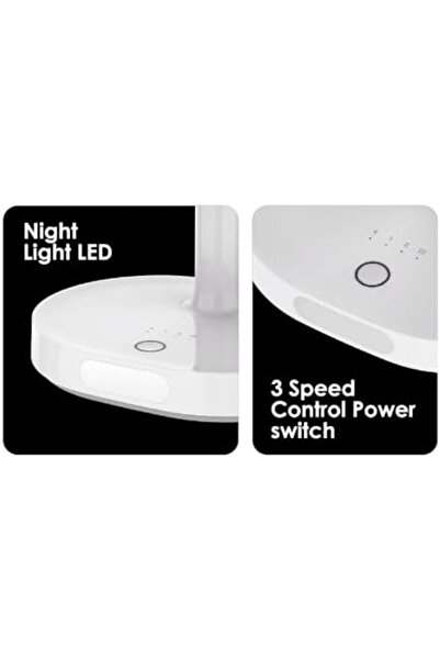 Sanford Rechargeable Multi-Functional Table Fan with LED Light – 4600mAh Battery, Up to 14Hrs Fan