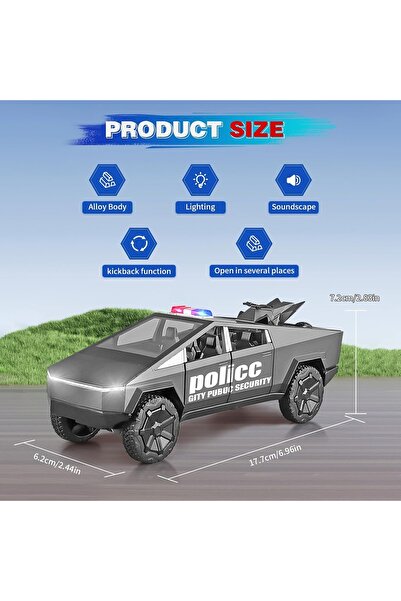 Toybox Tesla Cybertruck Simulation Alloy Mini Die-casting Model Toy With Sound and Light Car