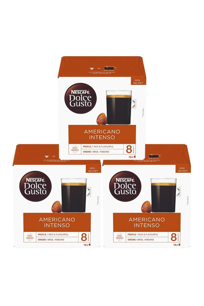 dolce gusto أمريكانو إنتنسو، 16 كبسولة قهوة، 132.8 جم، عبوة من 3 قطع