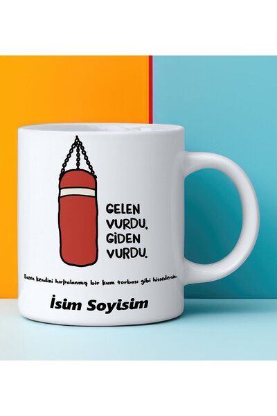 DOĞART مضحك - كوب مضحك بتصميم "جاء وضرب وذهب"