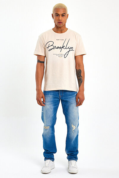 Superlife Ανδρικό μπλουζάκι με λαιμόκοψη Superlife Standard & Regular Fit SPR22TS110