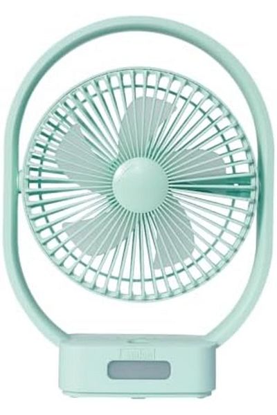 Sanford Rechargeable Mini Table Fan with LED Lights – 3600mAh Battery, 15H Fan / 32H LED Runtime,
