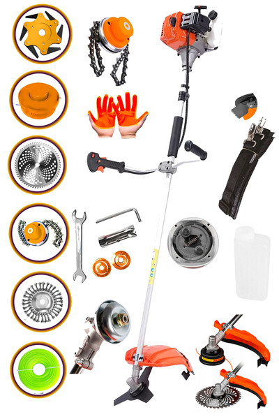 SUPERTURBO Germany 6 Fonksiyonlu Süper Set Multi Turbo Benzinli Yan Tırpan Ot...