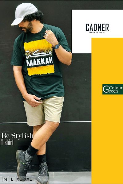 Cadner Men's T Shirt, High-quality Makkah Printed, Lightweight Crew Neck T Shirts For Men