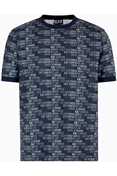 EA7 T-shirt Logo Series cotton jersey crew-neck T-shirt with monogram print 7M000208A