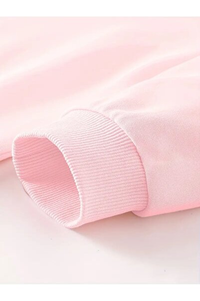 buendiakids Lány/Fiú Gyermek Rózsaszín Milkshake Capy Bara Nyomott mintás Crew Neck pulóver