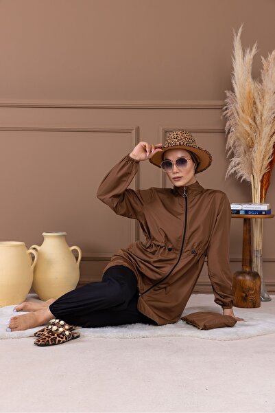 Vivezza Σετ μαγιό Hijab με κορδόνι που δένει τη μέση με μπόνε και τσάντα δώρο