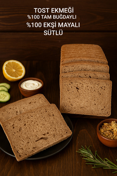 Gemi ticaret Ekşi mayalı tam buğday tost ekmeği 1000 gr