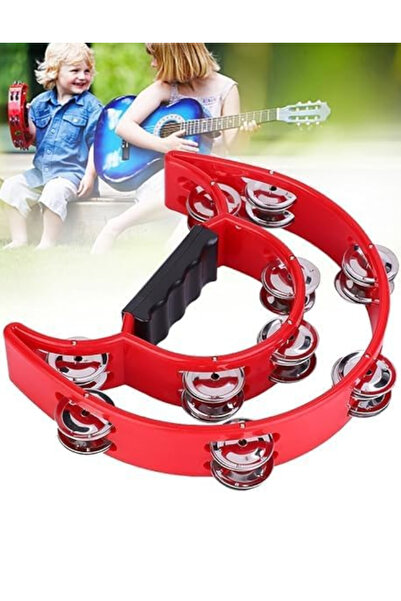 MegArya Half Moon Musical Tambourine Double Row Metal Jingles