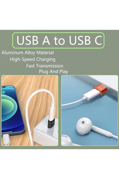 m.tk moveteck Type-c to Usb Yüksek Hızlı Veri Aktarımı Otg Çevirici Dönüştürücü Adaptör 6A Type C Dişi To Usb 3.0