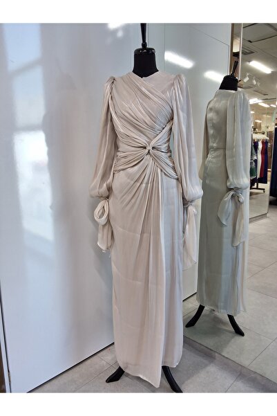 Moda Neva JANJANLI ŞİFON ÖNDEN BAĞLAMALI ABİYE