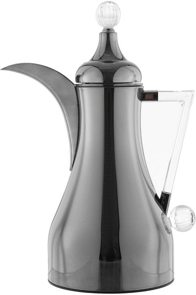 Alsaif Gallery Lina Al Saif Gallery Thermos Set, 1/1 Liter, Transparent Handle, Inner Glass Holder, Stainless Steel
