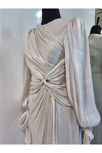 Moda Neva JANJANLI ŞİFON ÖNDEN BAĞLAMALI ABİYE