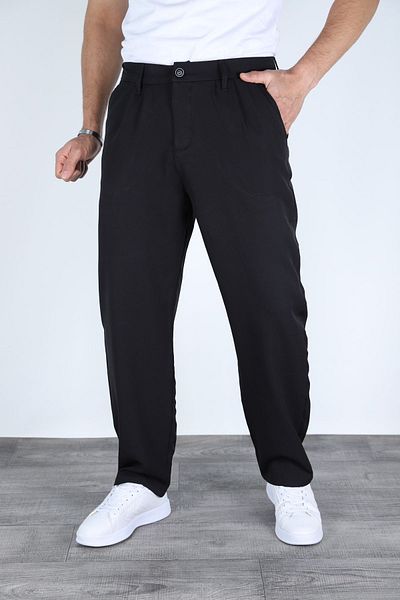 wamoss 2025 Pleated Comfortable Vintage Classic Wide Leg Baggy Trousers Pl11