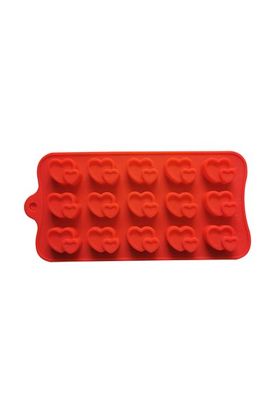 Generic 15-Cavity Double Heart Silicone Chocolate Mould