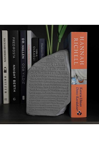 Karra Art Concrete Book Holder Vase with Ancient Egyptian Detail