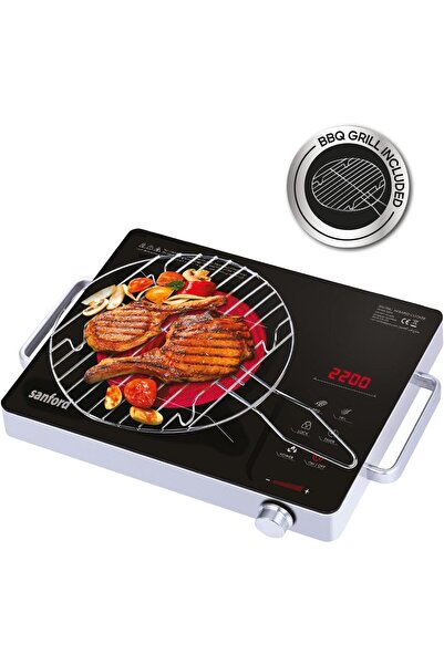 Sanford Sf5195Ic Infrared Cooker With BBQ Grill: Stainless Steel Body, High-Temperature Resistant Gl