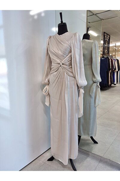 Moda Neva JANJANLI ŞİFON ÖNDEN BAĞLAMALI ABİYE