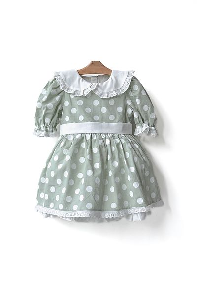 Baby Animals Baby Girl Girl Kid Birthday Party Wedding Dress Half Sleeve Lined Polka Dot Bow Dress