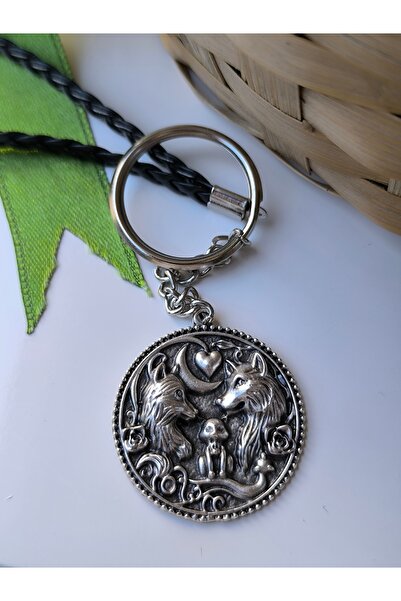 Esey Dizayn Kurt Ailesi Deri Aksesuarlı Anahtarlık - İnce ve Hafif Ürün