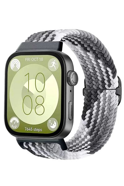 m.tk moveteck Huawei Watch Fit 3 / Fit 4 / Fit 4 Pro Compatible Band Spotted Metal Clip Flexi Braid Buckle Colorful