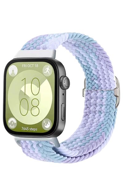 m.tk moveteck Huawei Watch Fit 3 / Fit 4 / Fit 4 Pro Compatible Band Spotted Metal Clip Flexi Braid Buckle Colorful