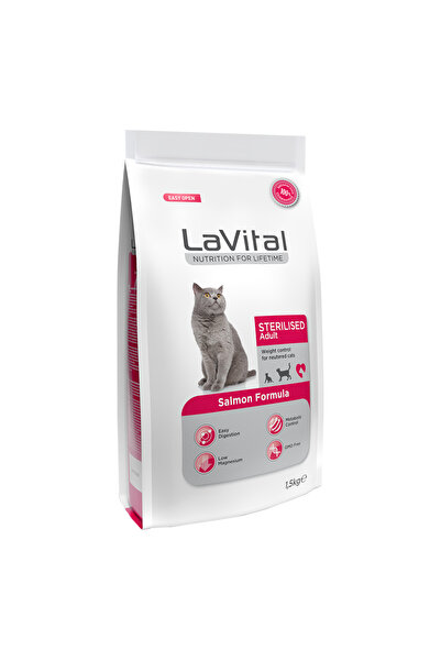 LaVital LaVital Kısırlaştırılmış Kuru Kedi Maması (Sterilised Adult) Somonlu ...