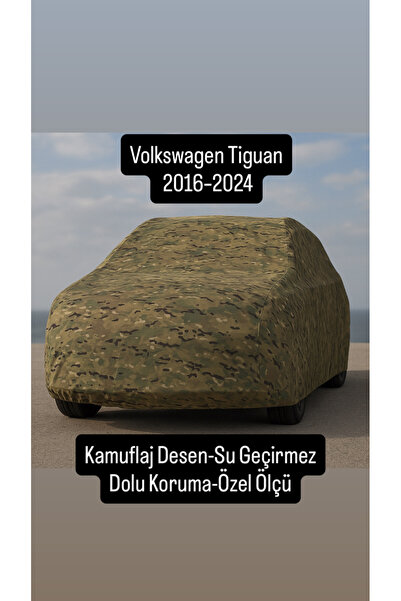 içel çadır Volkswagen Tiguan (2016–2024) Uyumlu Kamuflaj Desenli Pamuklu Araç...