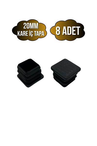 DSYapıAksesuar Kare Demir Profil İç Tapa Geçme Plastik Ayak Geçme Koruma Plas...