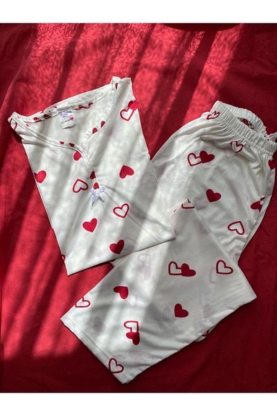 DCY DREAM Romantic Pajama Set with Red Heart
