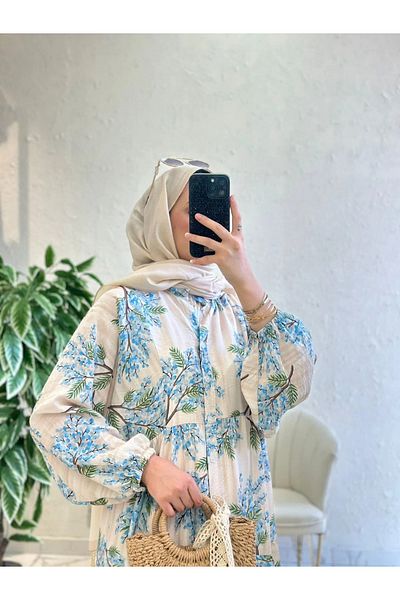 Oxygen Scarfs Women's Mimosa Patterned Hijab Dress