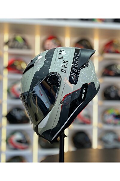 AXXIS MOTOMARİS FENIX ORK C2 BLACK-WHITE MATT (ŞEFFAF VİZÖR)