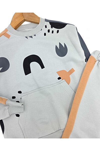 Egelite Boy's Nature Themed Printed 2-3-4-5-6 Years Old Seasonal Bottom Top Tracksuit Set