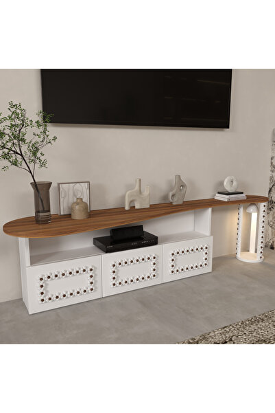 klubeconcept %100 MDF Kişiye Özel 180 cm Ponpon Detaylı Modern TV Ünitesi Öze...