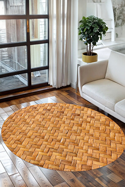 Viyana Home Dijital Kaymaz Taban Jüt Modern Yıkanabilir Yuvarlak Mutfak Salon...