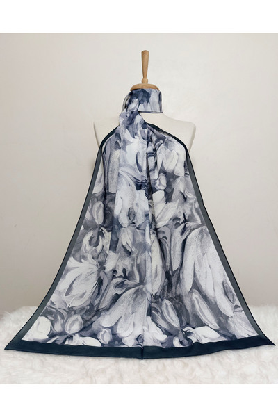 REMOMODA Patterned Watercolor Floral Model Shawl Italian Cotton Flexible Soft Shawl High Quality