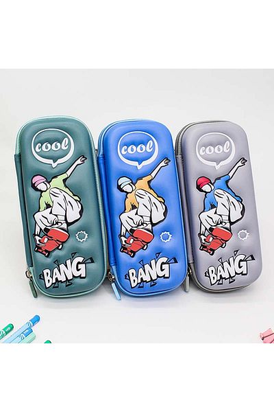 esabela Pencil Case for Kids, Skateboard, Stationery Organizer, Pen Holder, Pouch for School