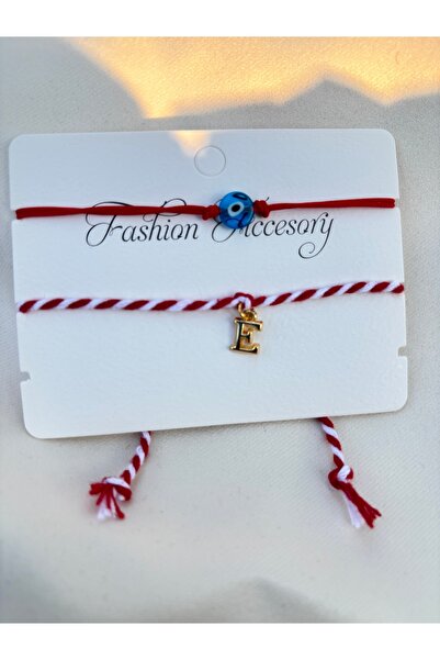 BIJUTERI سوار مارتينيشكا مصنوع يدويًا على شكل حرف E وعين الشر