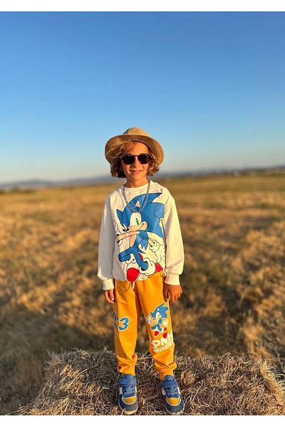 YİGİT BUTİK Printed Long Sleeve Boys Bottom Top Set