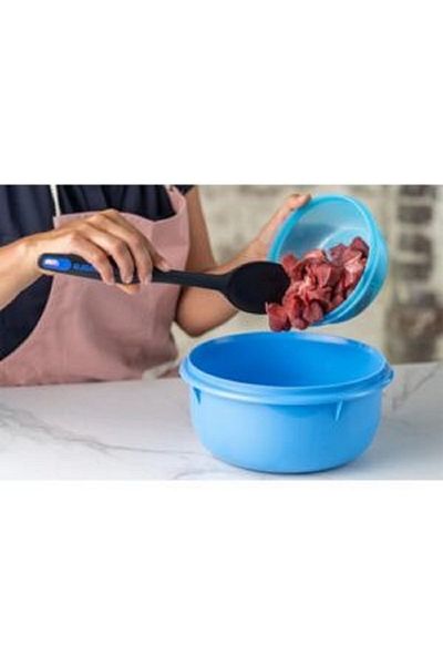 Tupperware 3-Piece Easy to Clean Stackable Seal and Go Medium Bowl Set – Blue 630ml
