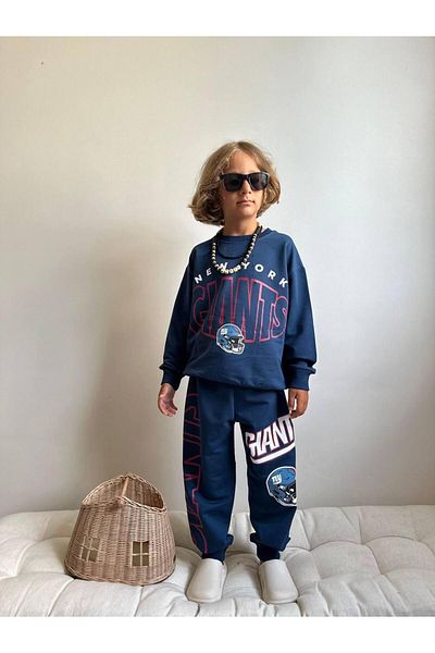 YİGİT BUTİK Printed Long Sleeve Boys Bottom Top Set