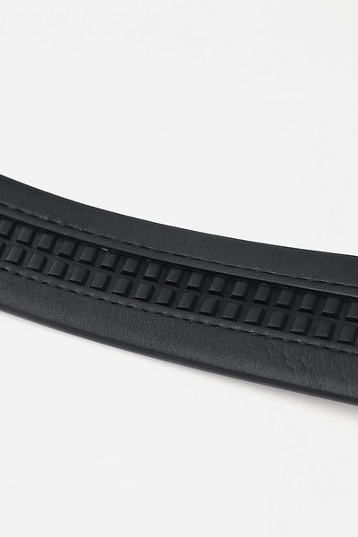 Çantacım Men's Belt Holeless Automatic Rail Black Buckle Leather