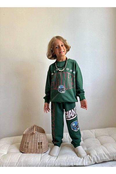 YİGİT BUTİK Printed Long Sleeve Boys Bottom Top Set