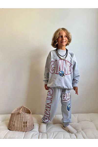 YİGİT BUTİK Printed Long Sleeve Boys Bottom Top Set