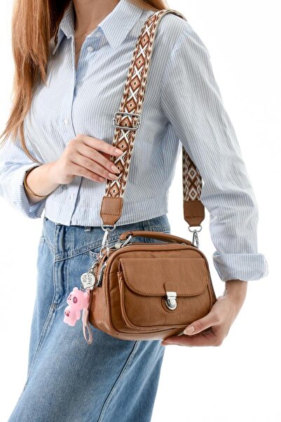 Baginn Vegan Deri Kadın Postacı Çanta 21*15 Cm Yıkama Suni Deri Omuz Çantası ...