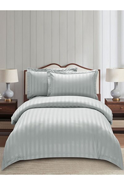 Donetella طقم لحاف مفرد، ٥ قطع، ١٧٠×٢٣٠ سم، طقم سرير مخطط، مناسب لجميع المواس...