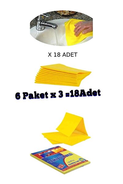 ÇEÇEN HOME (6 paketa x 3 = 18 komada) Žuta krpa za čišćenje stakla u kuhinji ...