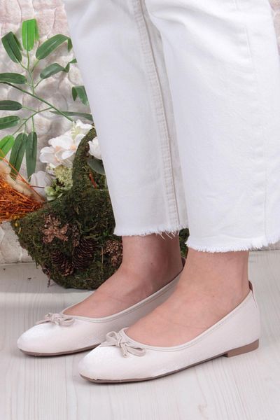 fort 01-631 Soft Bow Detailed Stylish Home Business Office Comfortable Daily Shoes Women's Ballerinas