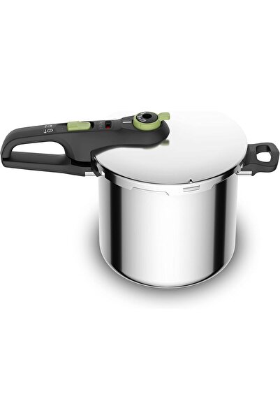 TEFAL Secure Trendy 8L Pressure Cooker with Basket - Two Programs, Vegetable & Meat, Faster Meals, T