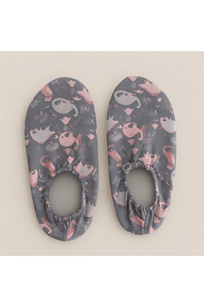 minissa baby kids Αντιολισθητική σόλα Παιδικά παπούτσια θάλασσας Ύφασμα μαγιό Γκρι χρώμα με σχέδιο δεινοσαύρων